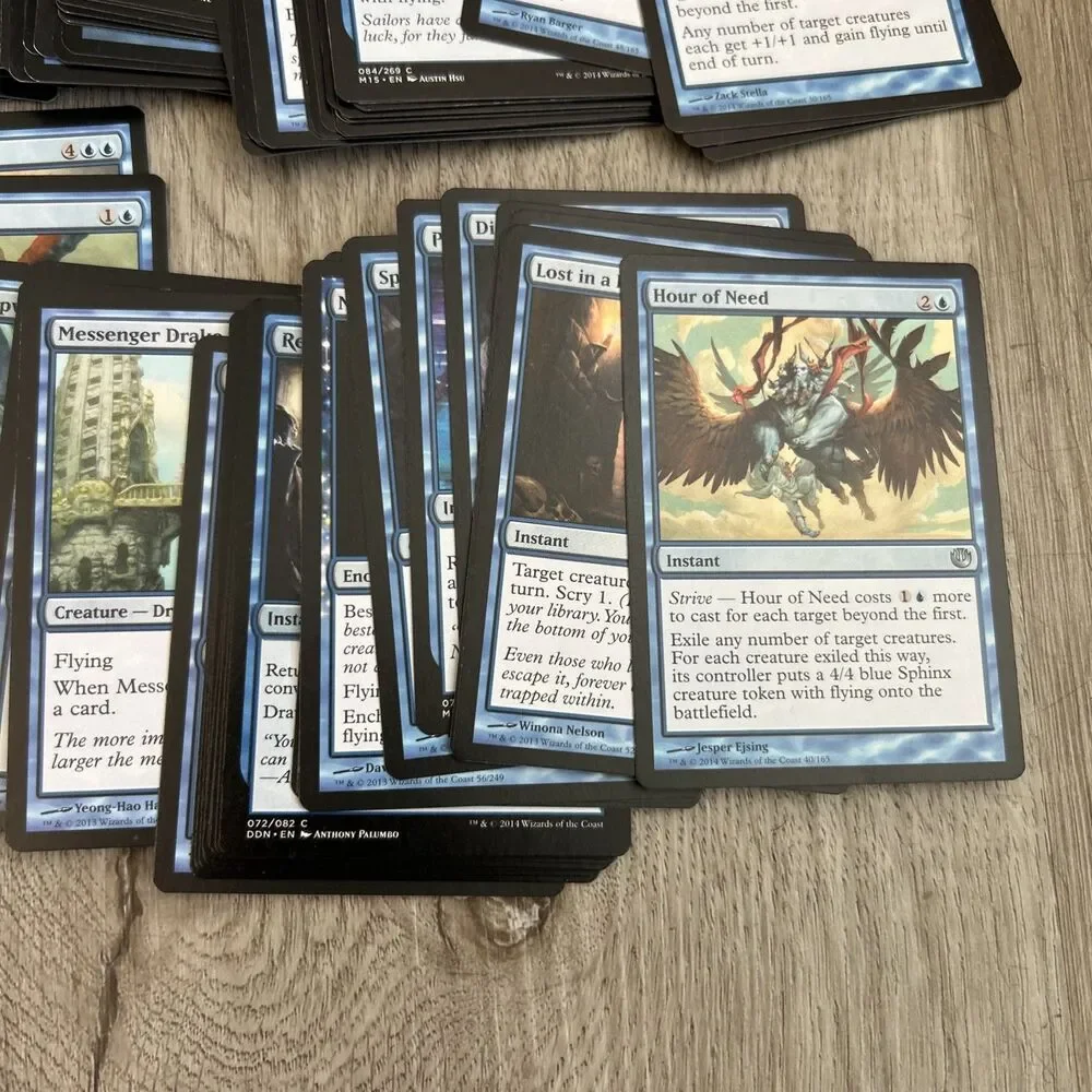 Magic The Gathering Deckmaster Card Lot of 225+ Mixed Blue Cards 2014 Wizards